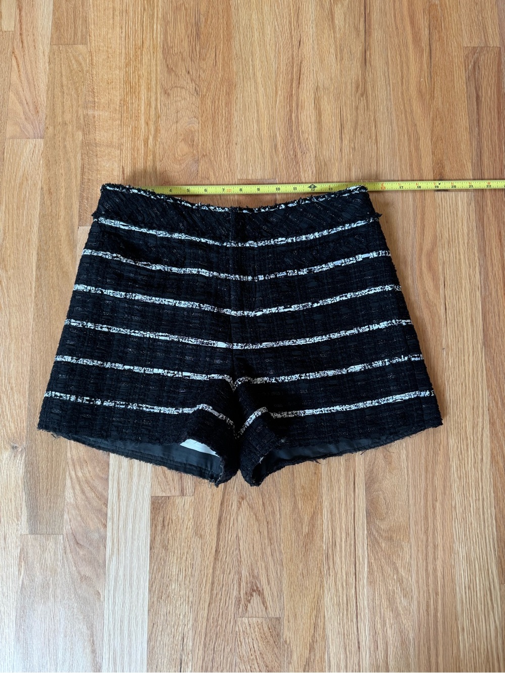 Marc Jacobs Black Shorts with Silver Horizontal Stripes